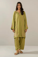 EMBROIDERED VISCOSE CREPE LUREX STITCHED SHIRT BOTTOM SUIT