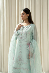 EMBROIDERED COTTON NET STITCHED 3 PIECE SUIT