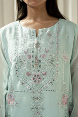 EMBROIDERED COTTON NET STITCHED 3 PIECE SUIT