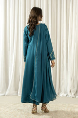 EMBROIDERED CAMBRIC STITCHED 3 PIECE SUIT