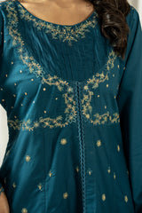 EMBROIDERED CAMBRIC STITCHED 3 PIECE SUIT